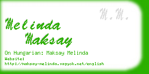 melinda maksay business card